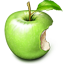 apple bitten into